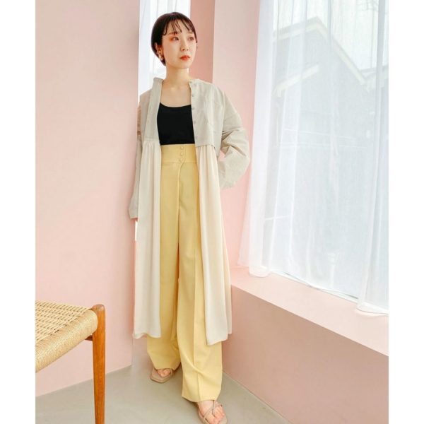 Titip Jepang - Switching gather shirt dress