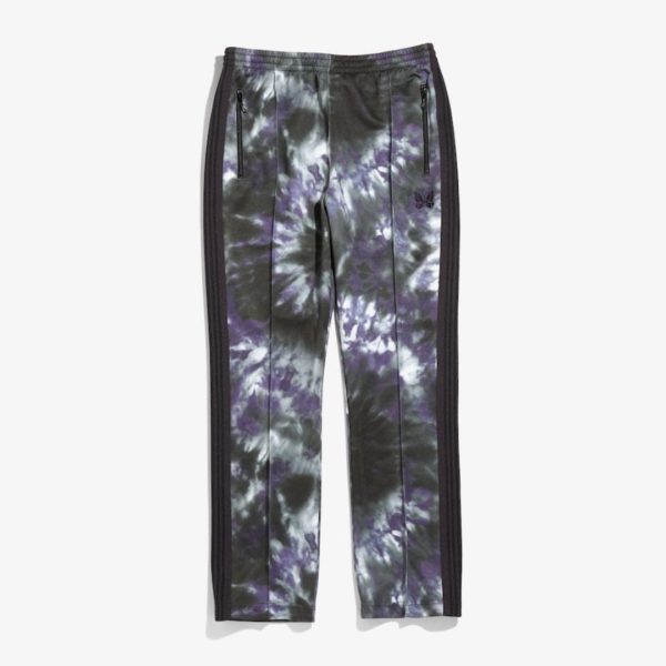 Titip Jepang - Titip Jepang - FSA-0206 - NEEDLES NARROW TRACK PANT - POLY SMOOTH TIE-DYE PRINTED CHARCOAL