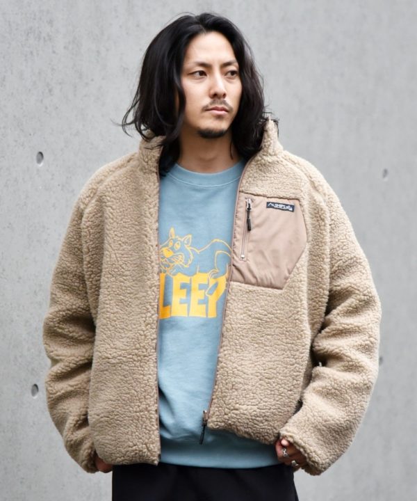 FSA-0602 TITIP JEPANG SHIPS: Big Silhouette Reversible Boa Fleece Blouson 21FW