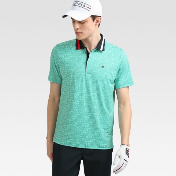 Titip-Jepang-TOMMY-HILFIGER-GOLF-Logo-print-polo-shirt-green-1